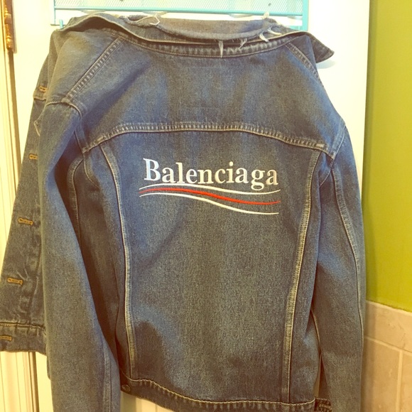 balenciaga denim jacket mens